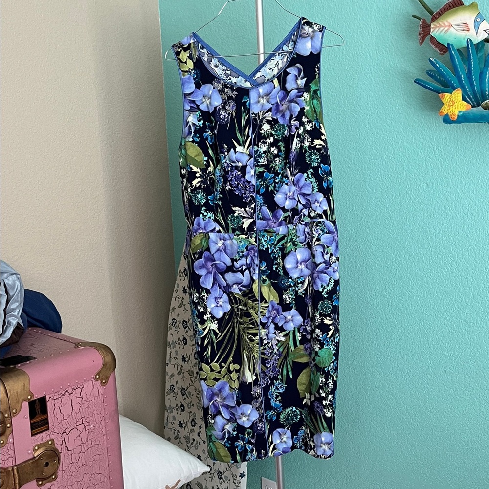 Metaphor Blue and Green Floral Dress